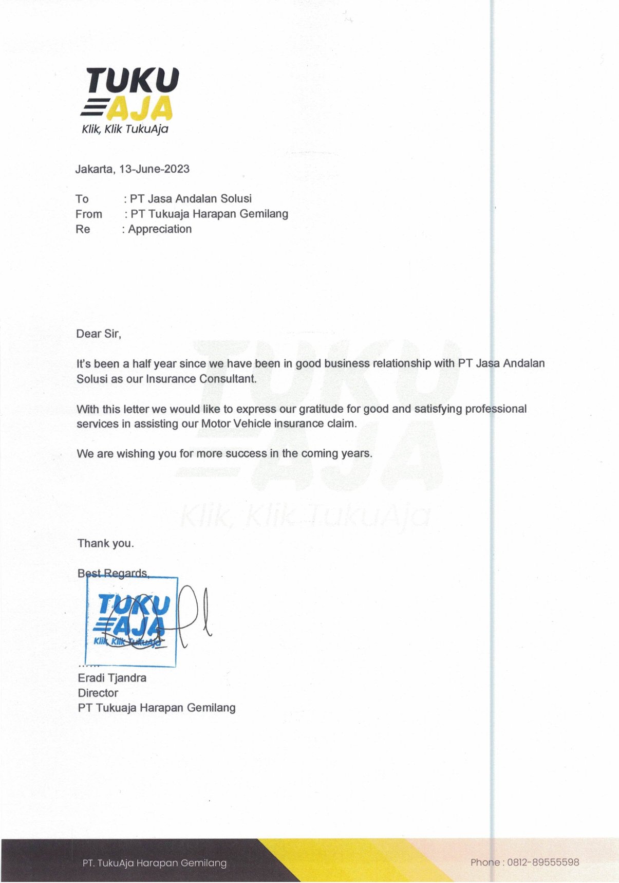 PT Tukuaja Harapan Gemilang